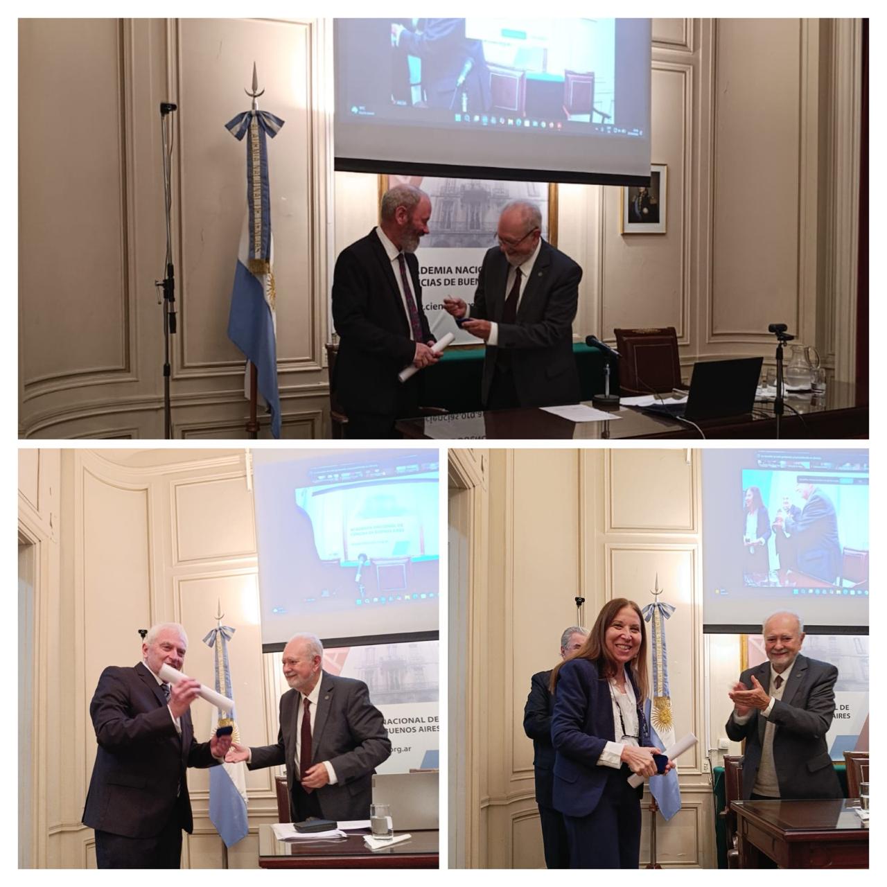 Incorporaciones a la Academia Nacional de Ciencias de Buenos Aires de los Dres. Pablo Wright, Juan Carlos Alby y de la Lic. Marina Di Giorgio. 